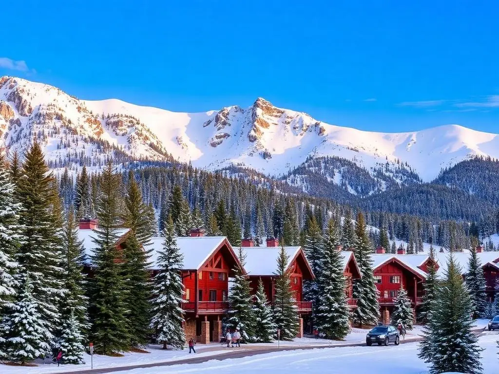 Pine forest and ski runs in the Fraser Valley below Winter Park, Colorado